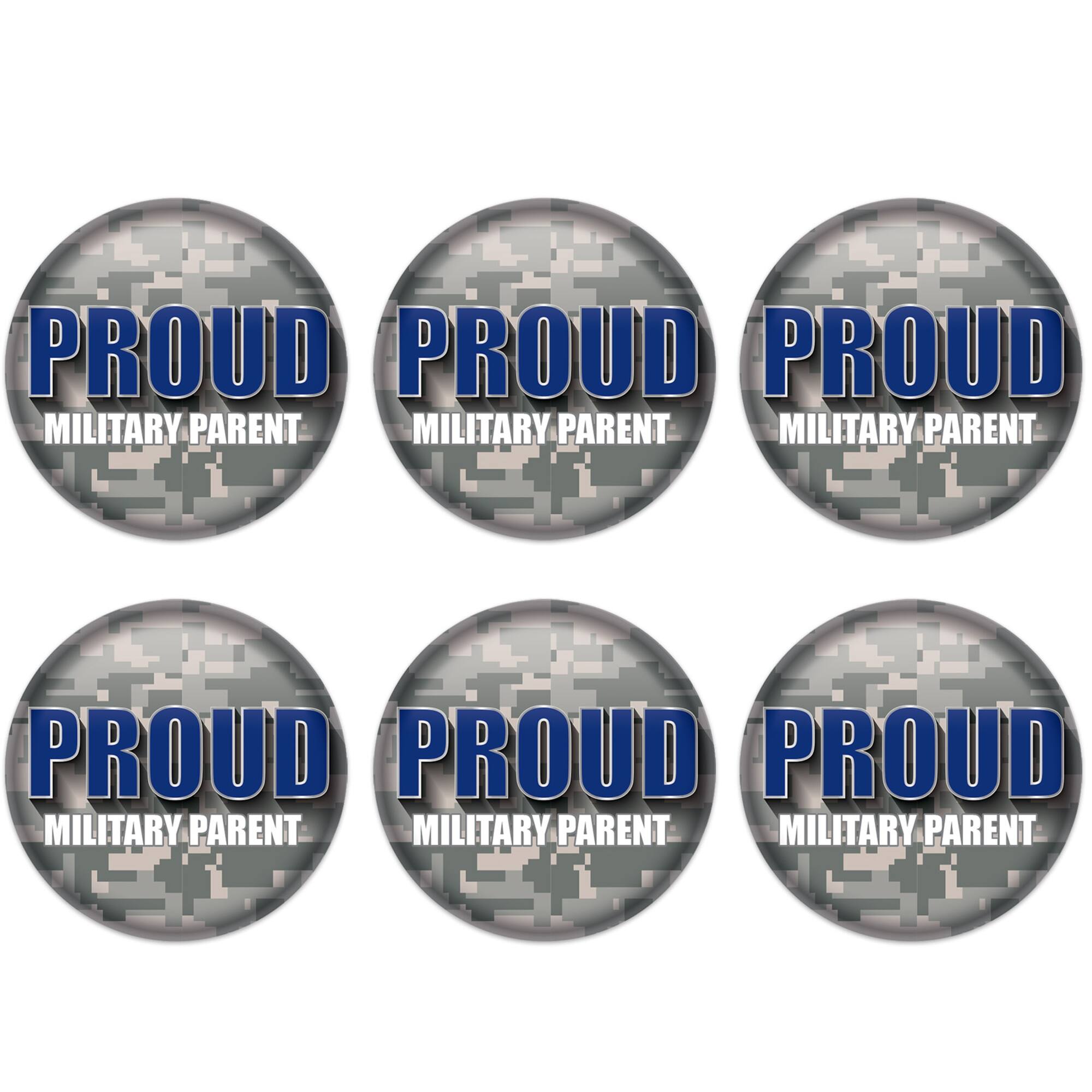 Beistle 2" Camouflage Proud Military Parent Buttons, 6ct.